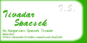 tivadar spacsek business card